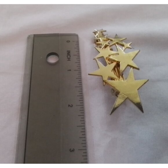 Star Cluster Gold-Tone Hair Clip Barrette - Picture 3 of 3